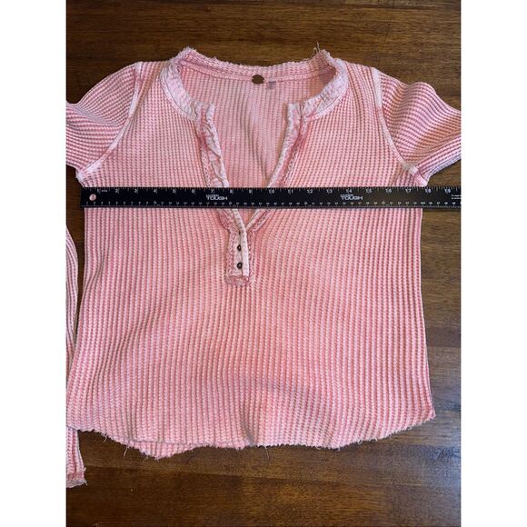 Free People One Colt Waffle Knit Henley Top - Picture 4 of 7